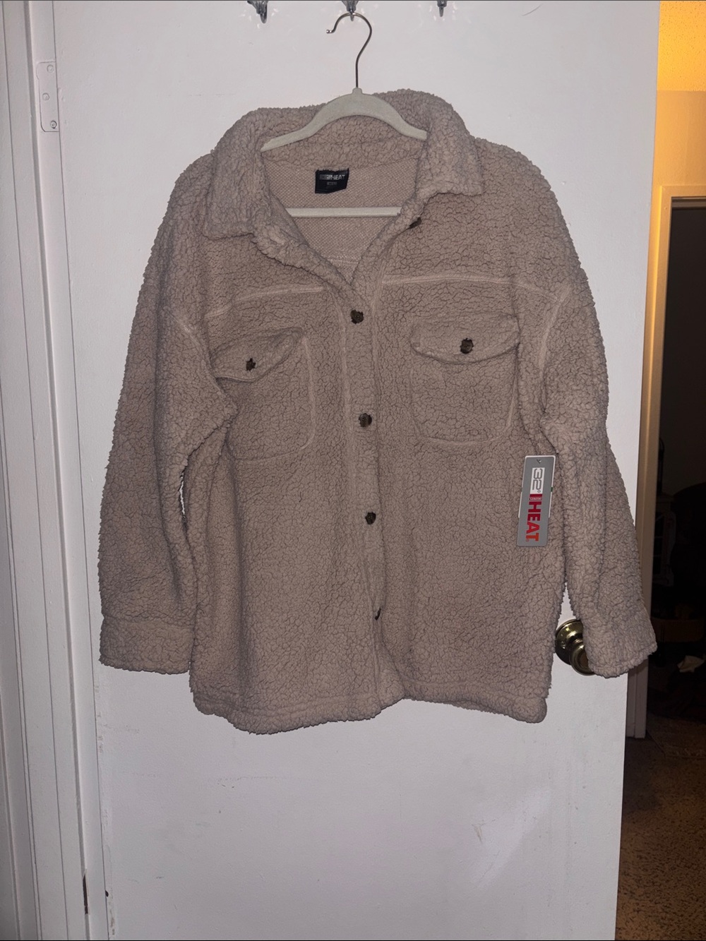 32 Degrees Taupe Teddy Sherpa Jacket